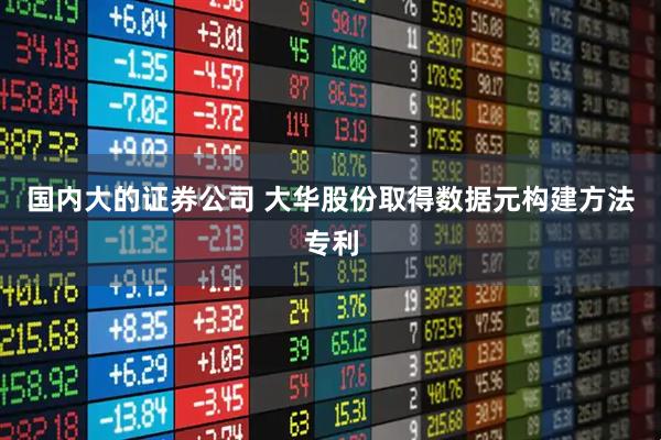 国内大的证券公司 大华股份取得数据元构建方法专利